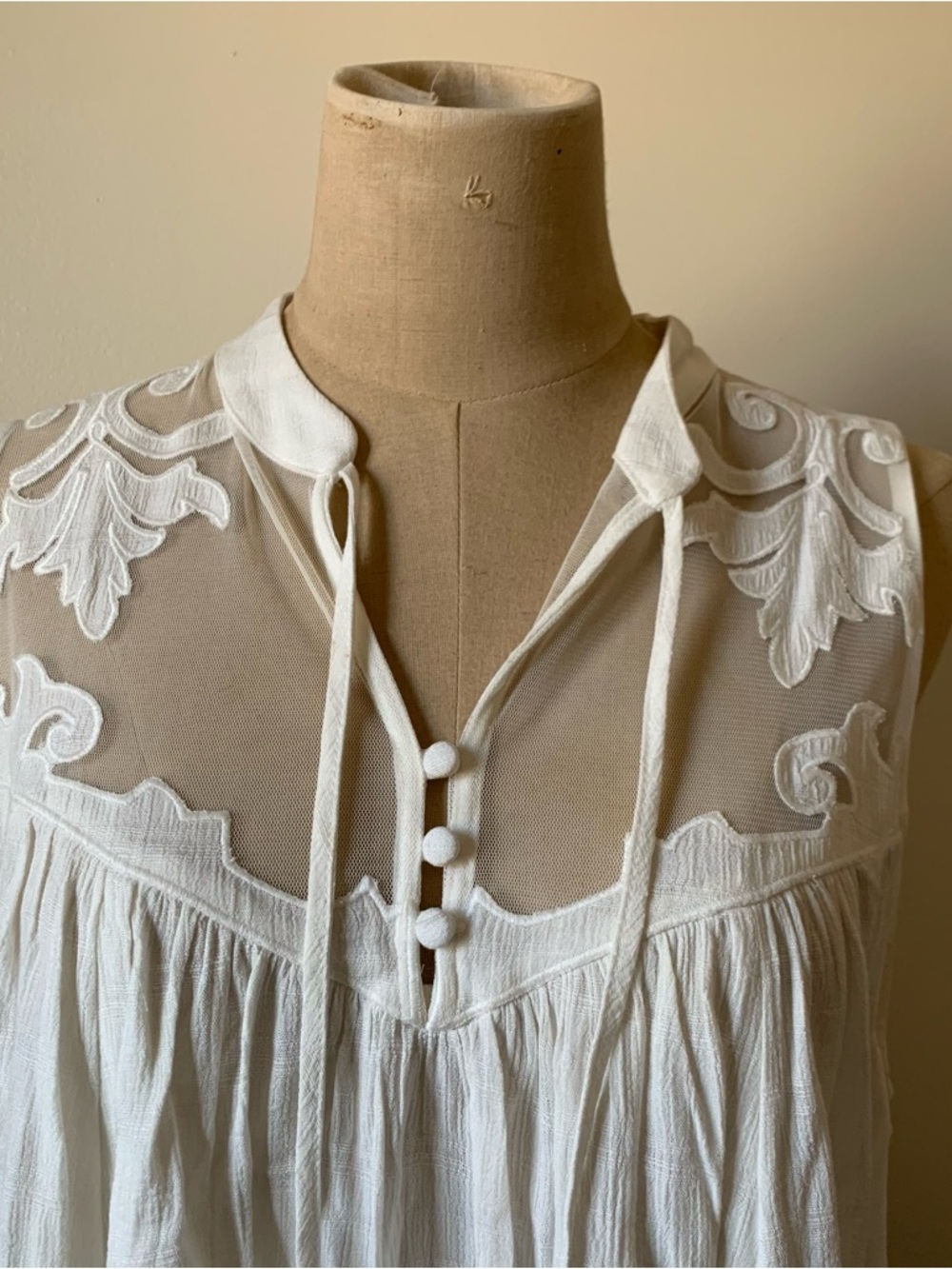 Free People Western Romance Tank Top in Ivory - Picture 2 of 6